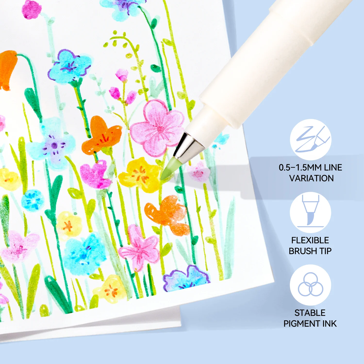 ARRTX 24 Colors Brush Pens Set - Image 3