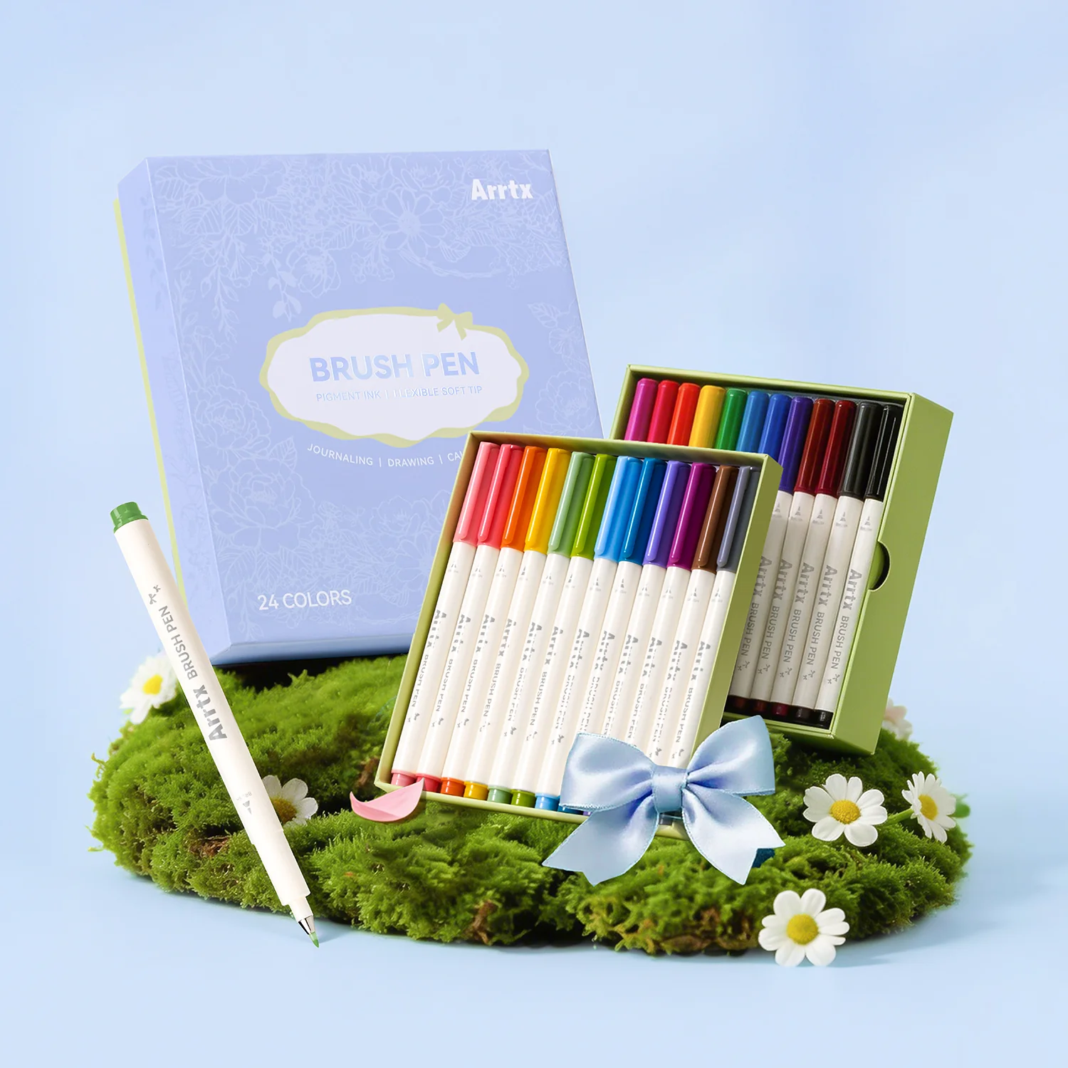 ARRTX 24 Colors Brush Pens Set - Image 9