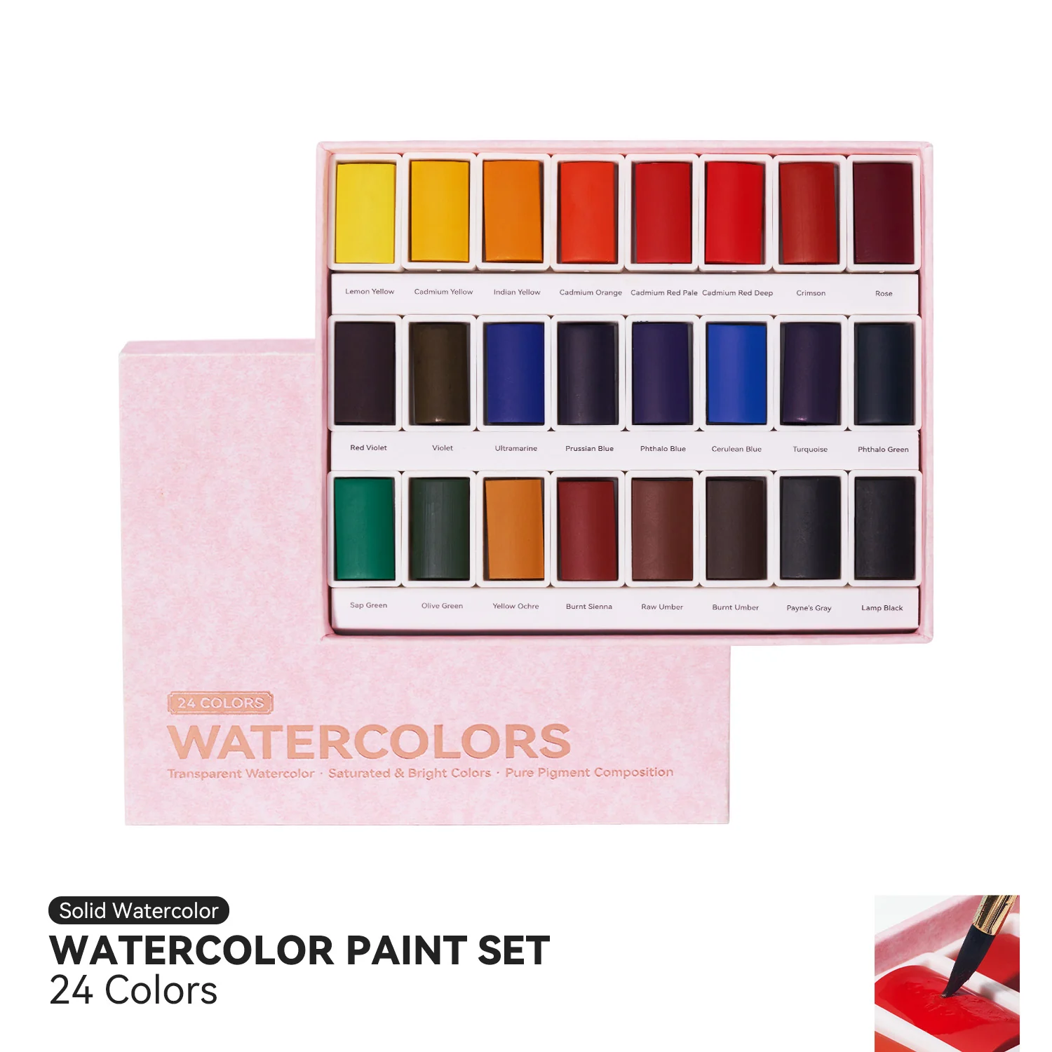 Arrtx 24 Colors Watercolor Paint Set Art Supplies Portable Painting Set
