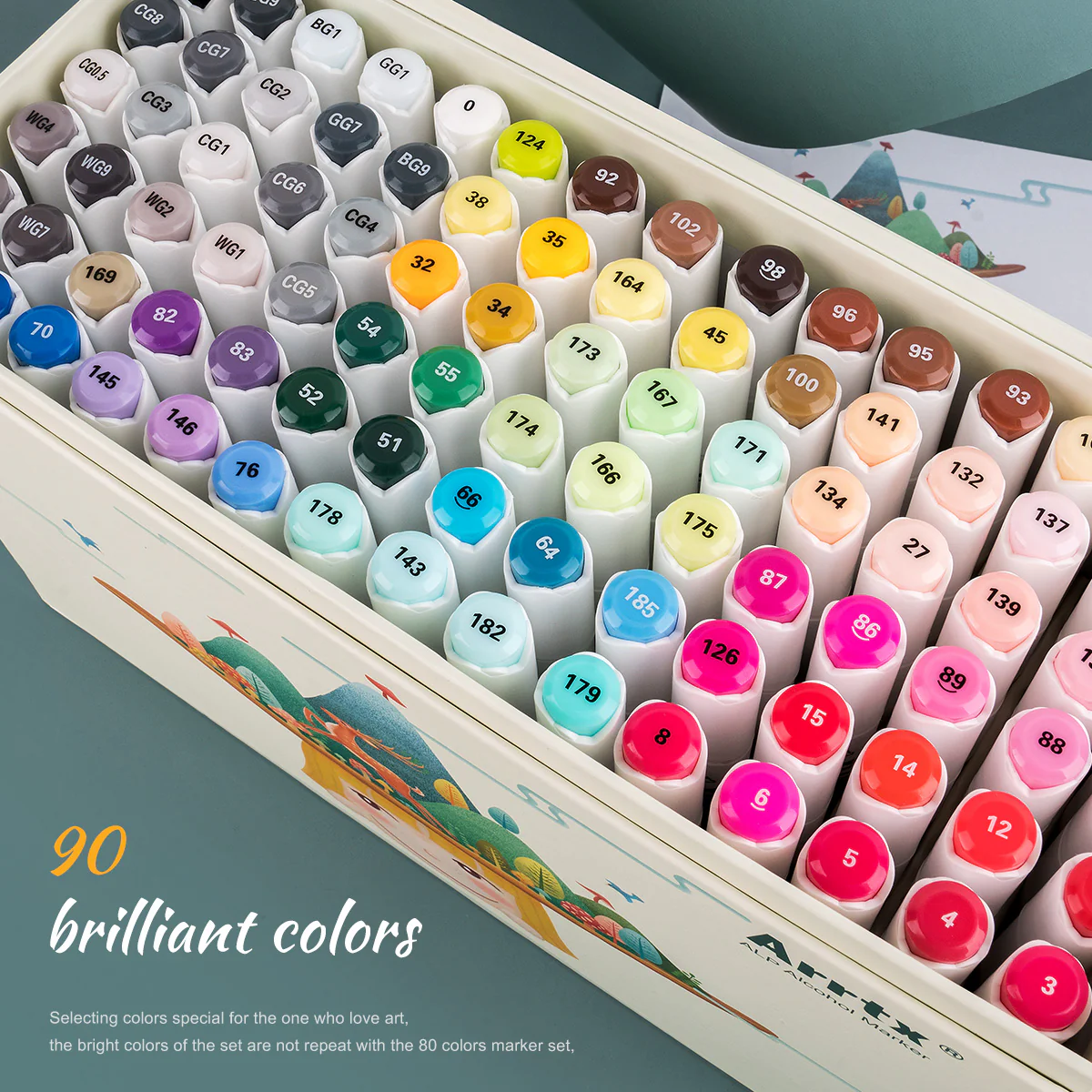 Arrtx ALP 90 Alcohol Markers Paint Markers Dual Tip - Image 8