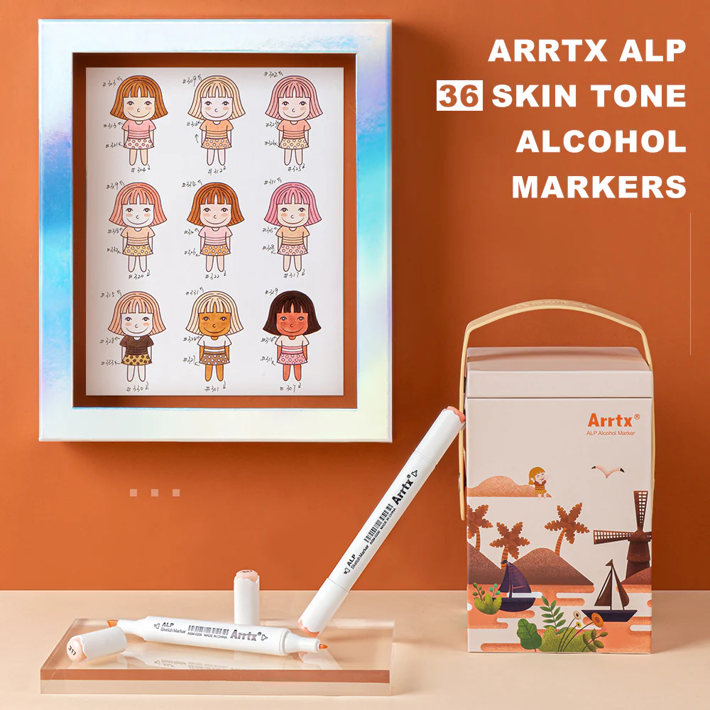 Arrtx ALP 36 Alcohol Markers Skin Tone Colors Paint Markers Dual Tip - Image 6