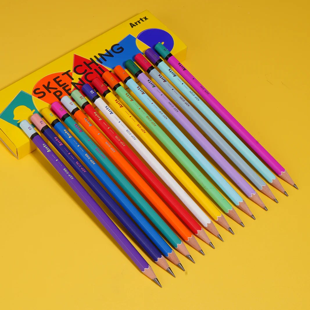 Arrtx Drawing Pencils 14 Pcs (4H - 8B) Artist Sketching Pencils - Image 7