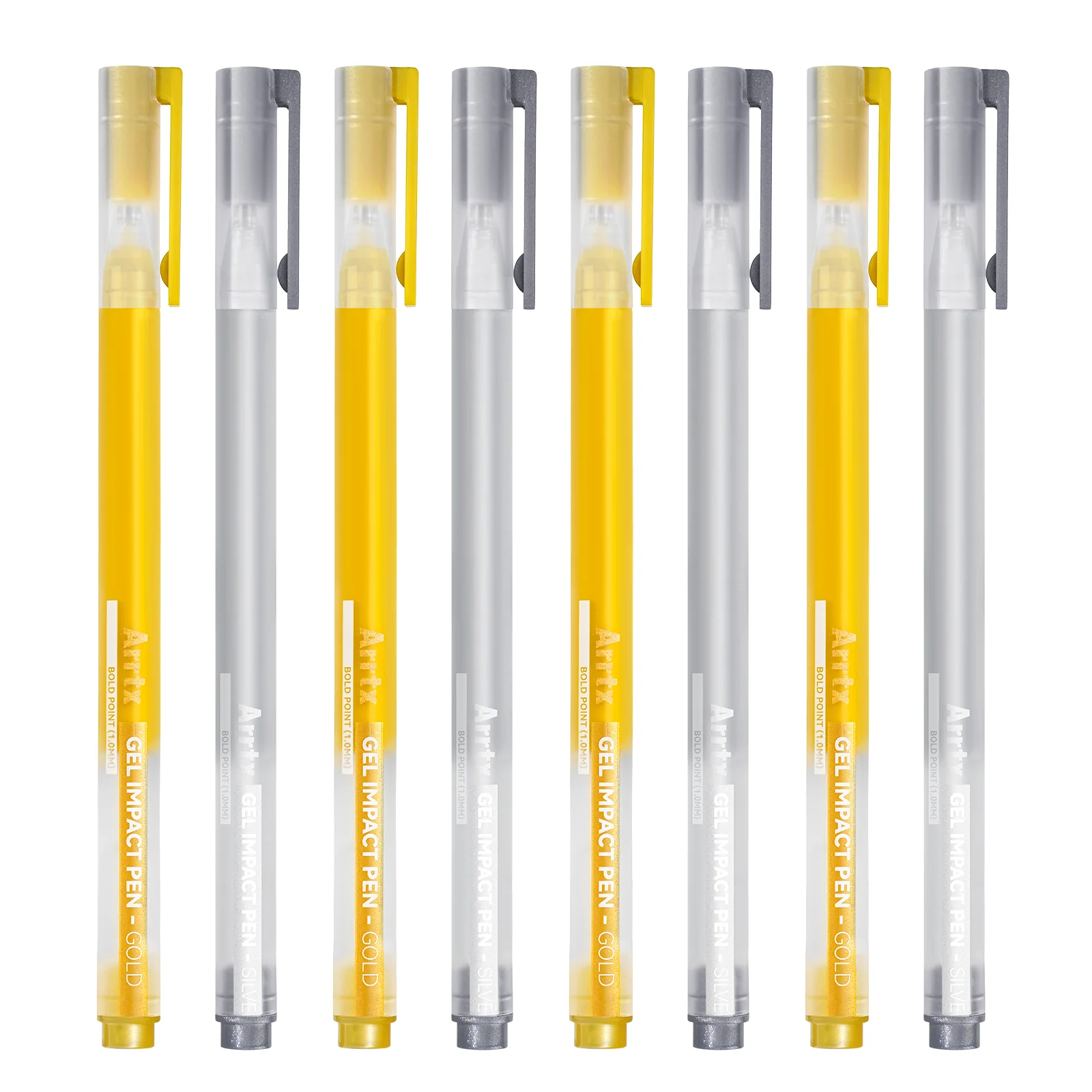 Arrtx Gel Pens Gold & Silver Color 8 Pack Large Capacity White Ink Pens - Image 5