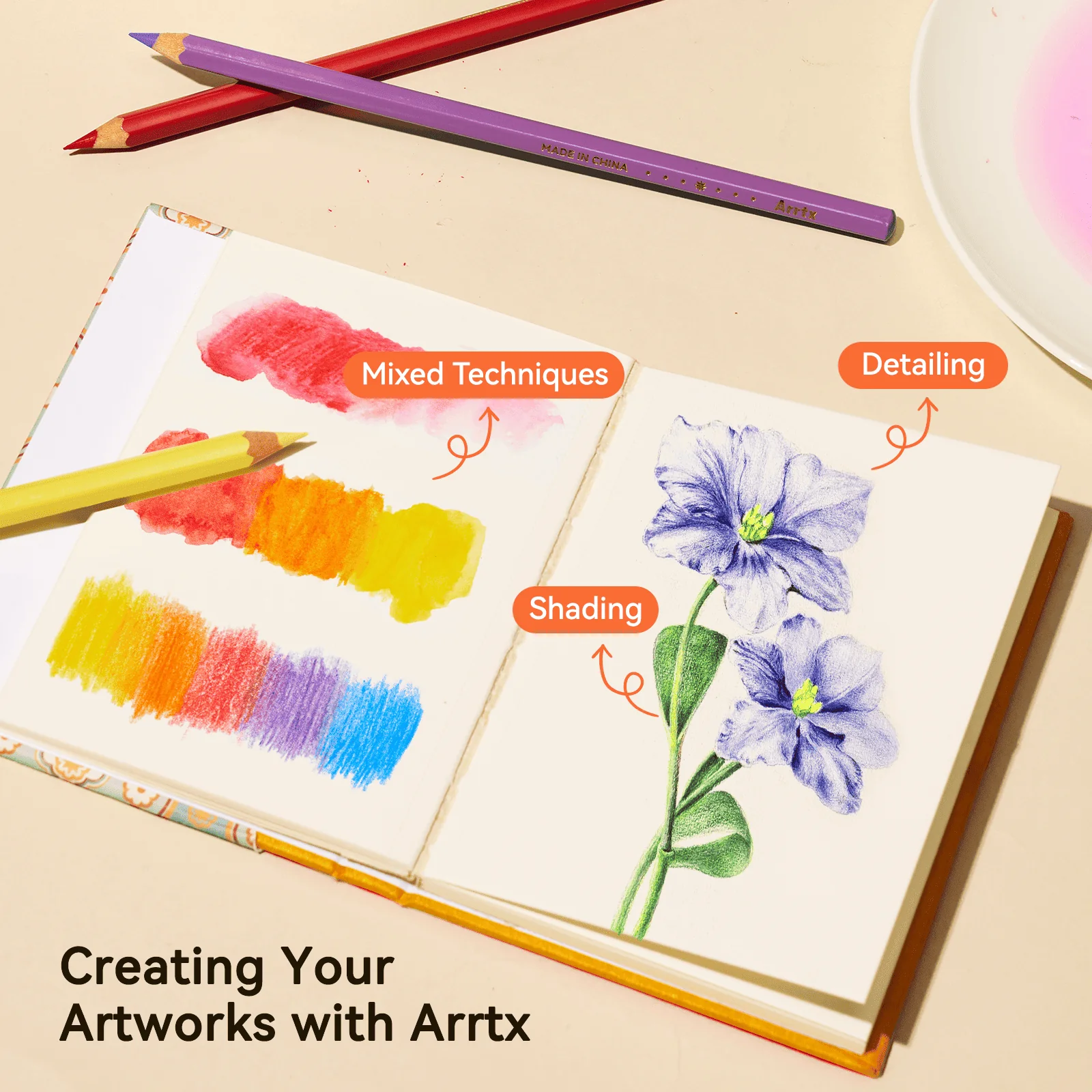 Arrtx Watercolor Pencils Set Premium Art Supplies Colored Pencils - Image 4