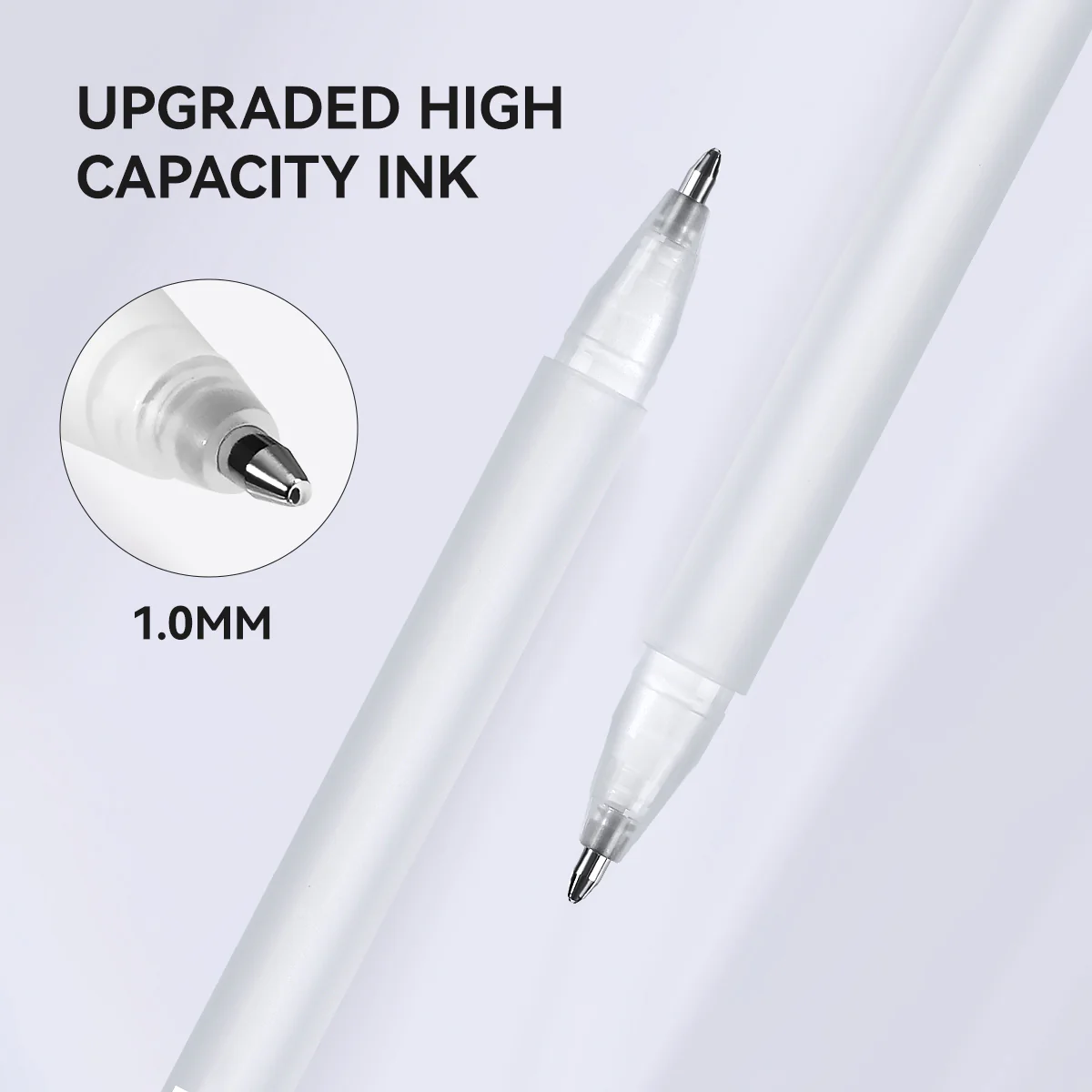 Arrtx Gel Pens 10 Pack White Color Large Capacity Ink Pens - Image 4