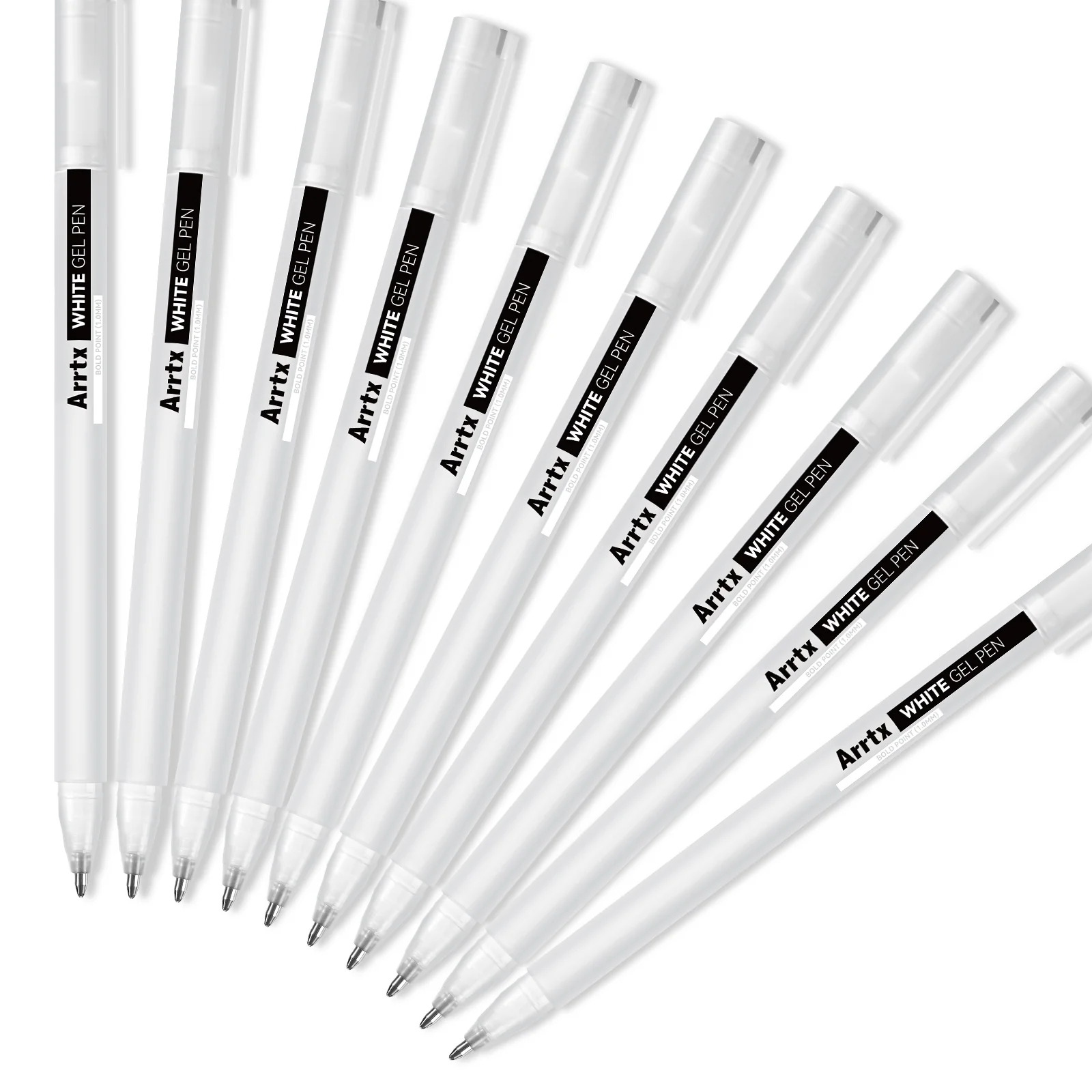 Arrtx Gel Pens 10 Pack White Color Large Capacity Ink Pens - Image 7